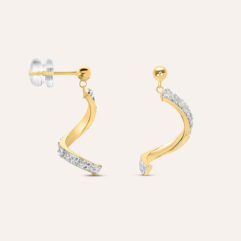 Orecchini Pendenti Christelle Oro Giallo Cristallo - Orecchini Pendenti Donna | Stroili