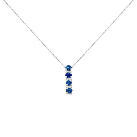 Collana Elizabeth Crown Oro Bianco Zaffiro Diamante - Collane Donna | Stroili
