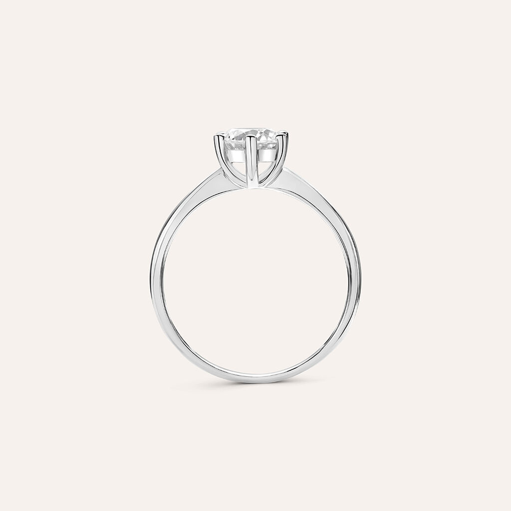 Anello Solitario Claire Oro Bianco Cubic Zirconia - Anelli con Pietre Donna | Stroili