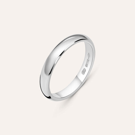 Fede Classica 3.4 mm Oro Bianco - Anelli con Incisione Unisex | Stroili