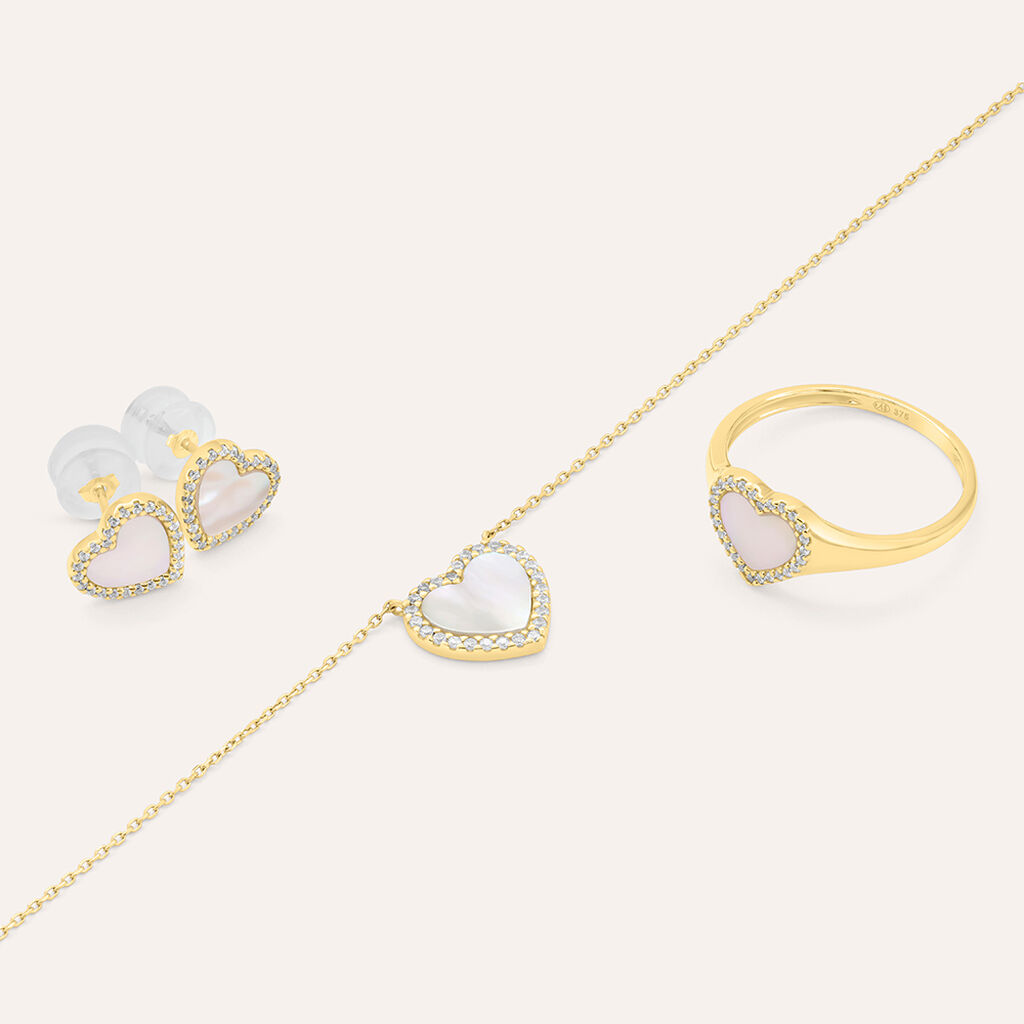 Anello Chevalier Beverly Oro Giallo Madreperla Cubic Zirconia