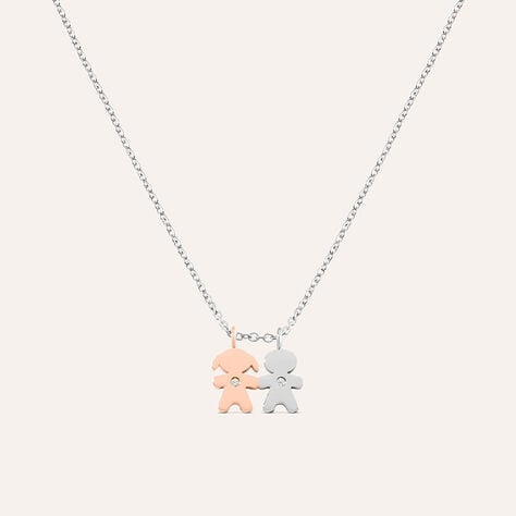 Collana Lady Chic Acciaio Bicolore Bianco / Rosa Cristallo - Collane Donna | Stroili