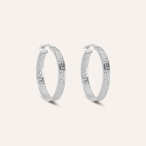Orecchini A Cerchio Toujours Oro Bianco - Orecchini a Cerchio Donna | Stroili