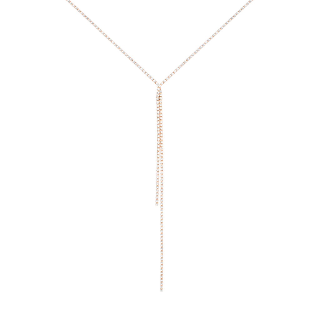 Collana Tennis Romantic Shine Metallo Rosa Cristallo