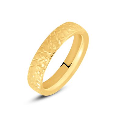 Fede Comoda Leggera Squadrata Diamantata 4 mm Oro Giallo