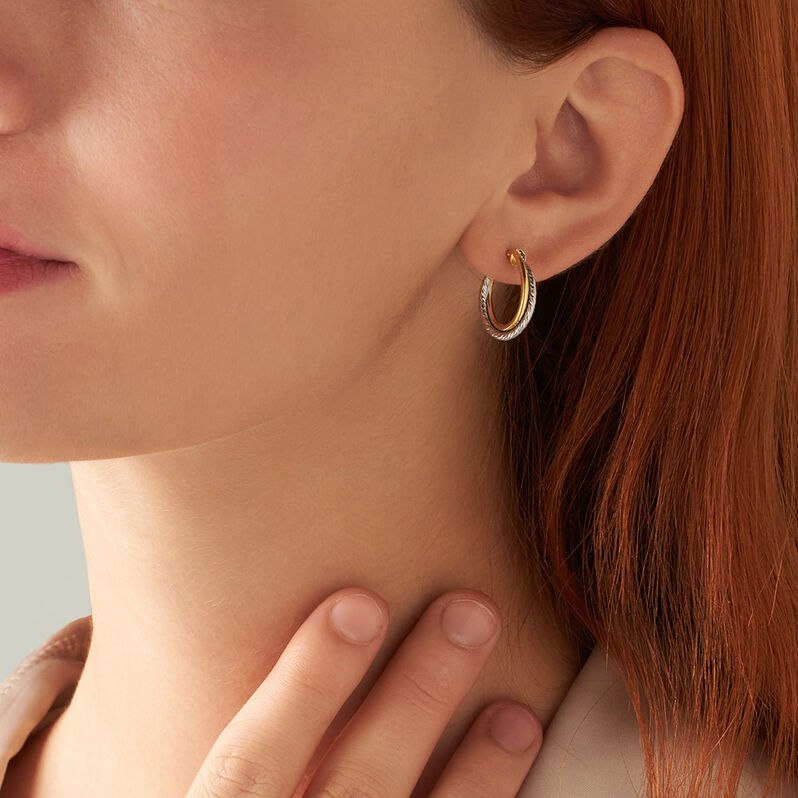 Orecchini A Cerchio Toujours Oro Bicolore - Orecchini a Cerchio Donna | Stroili