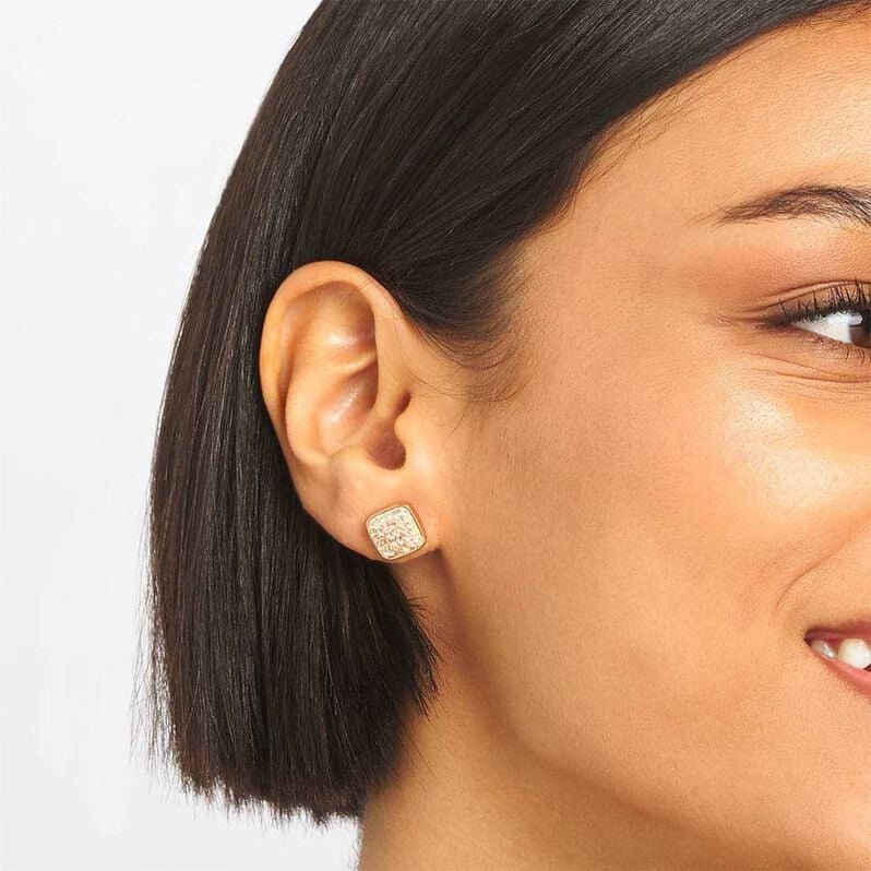 Orecchini a lobo Lady Phantasya Acciaio Rosato e Cristalli - Orecchini a Lobo Donna | Stroili