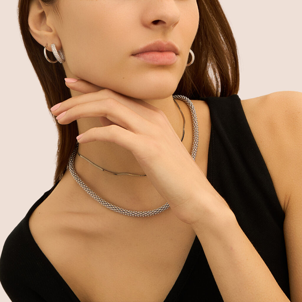 Orecchini A Cerchio Silver Collection Argento Rodiato