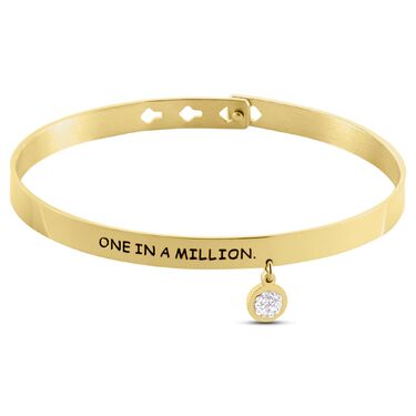 Bangle Radiance Acciaio Dorato Cristallo