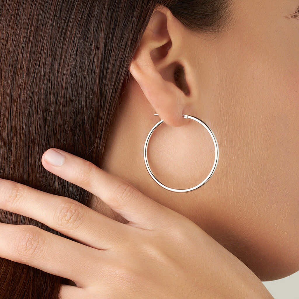 Orecchini A Cerchio Silver Collection Argento Rodiato - Orecchini a Cerchio Donna | Stroili