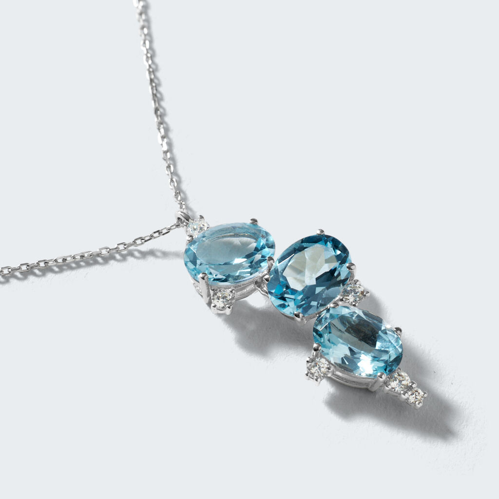 Collana Amélie Oro Bianco Topazio - Collane Donna | Stroili