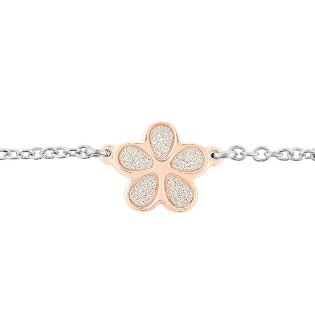 Bracciale Lady Shine Acciaio Bicolore Bianco / Rosa - Bracciali con Incisione Donna | Stroili