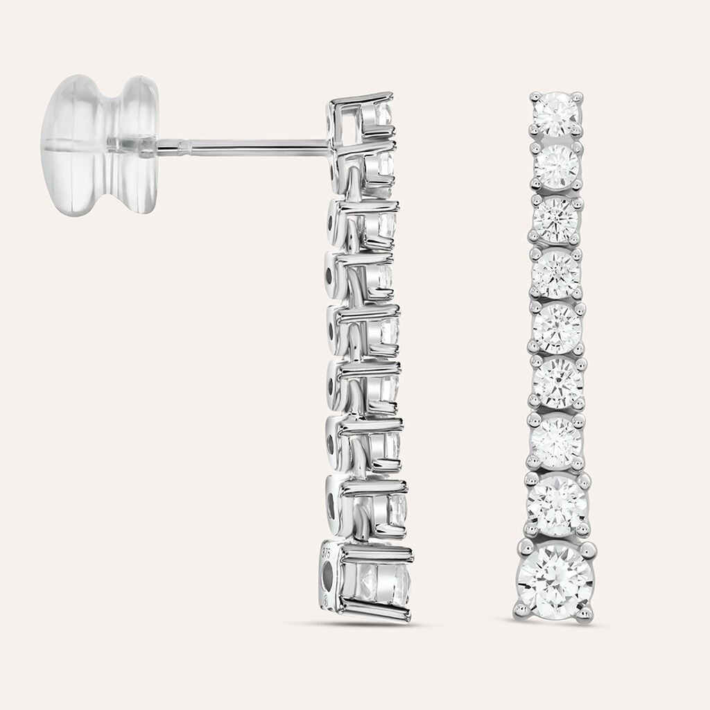Orecchini Pendenti Tennis Claire Oro Bianco Cubic Zirconia - Orecchini Pendenti Donna | Stroili