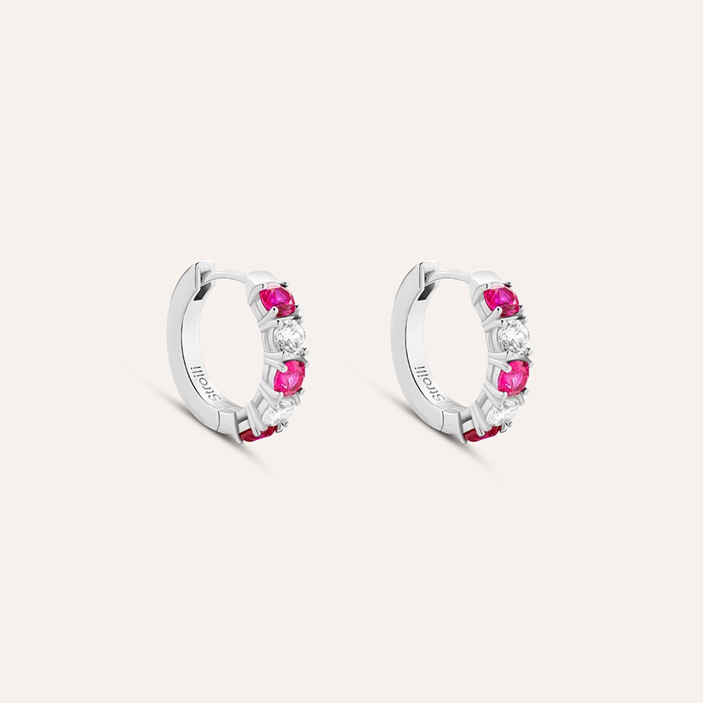 Orecchini A Cerchio Silver Elegance Argento Rodiato Cubic Zirconia