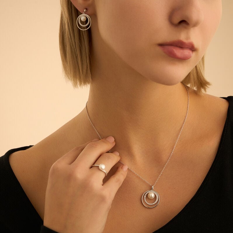 Collana Silver Pearls Argento Rodiato Perla sintentica Cubic Zirconia - Collane Donna | Stroili