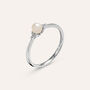 Anello Solitario Gabrielle Oro Bianco Perla D'Acqua Dolce Cubic Zirconia