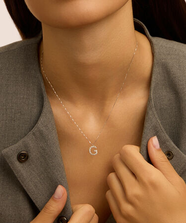 Collana Diamond Letters Oro Bianco Diamante
