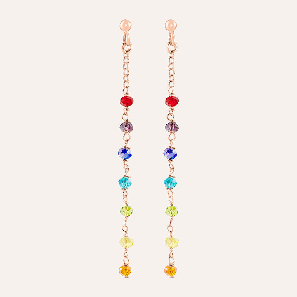 Orecchini Pendenti Silver Soul Argento Rosa Cristallo