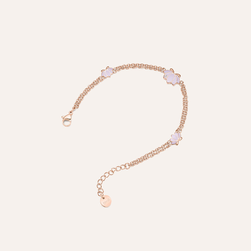 Bracciale Lady Sweet Acciaio Rosa Cristallo