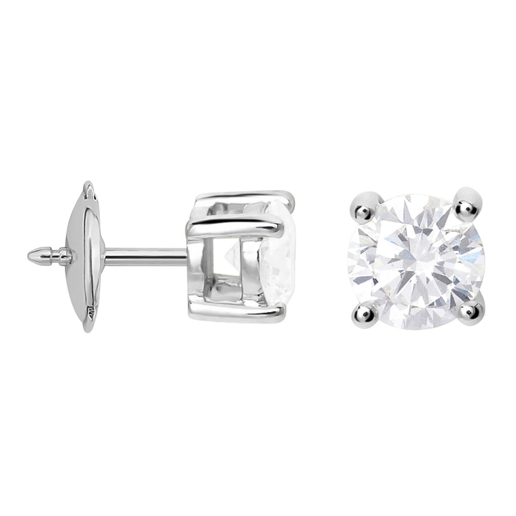 Orecchini Lobo Punto Luce Diamade Oro Bianco Diamante Lab-Grown - Orecchini a Lobo Donna | Stroili