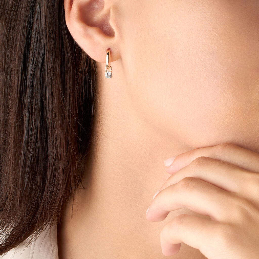 Orecchini A Cerchio Punto Luce Golden Dream Placcato Oro Giallo Cubic Zirconia - Orecchini a Cerchio Donna | Stroili