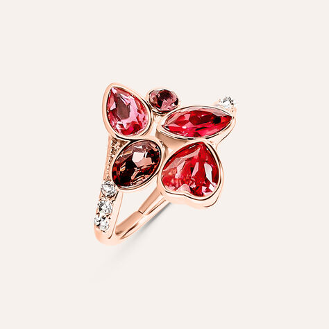 Anello Fantasia Violet Ottone Rosa Cristallo - Anelli con Pietre Donna | Stroili