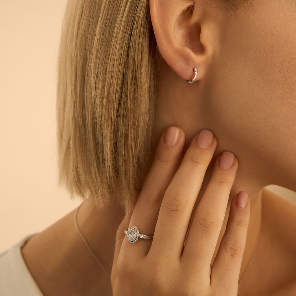 Orecchini A Cerchio Sophia Oro Bianco Diamante - Orecchini a Cerchio Donna | Stroili