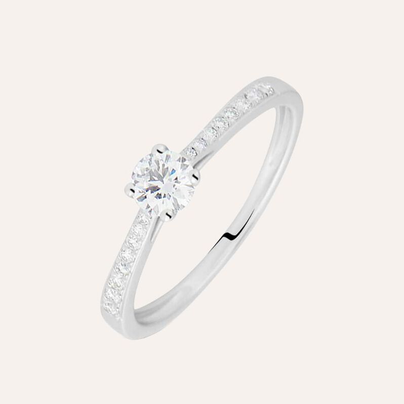 Anello Solitario Diamade Oro Bianco Diamante Lab-Grown - Anelli con Pietre Donna | Stroili