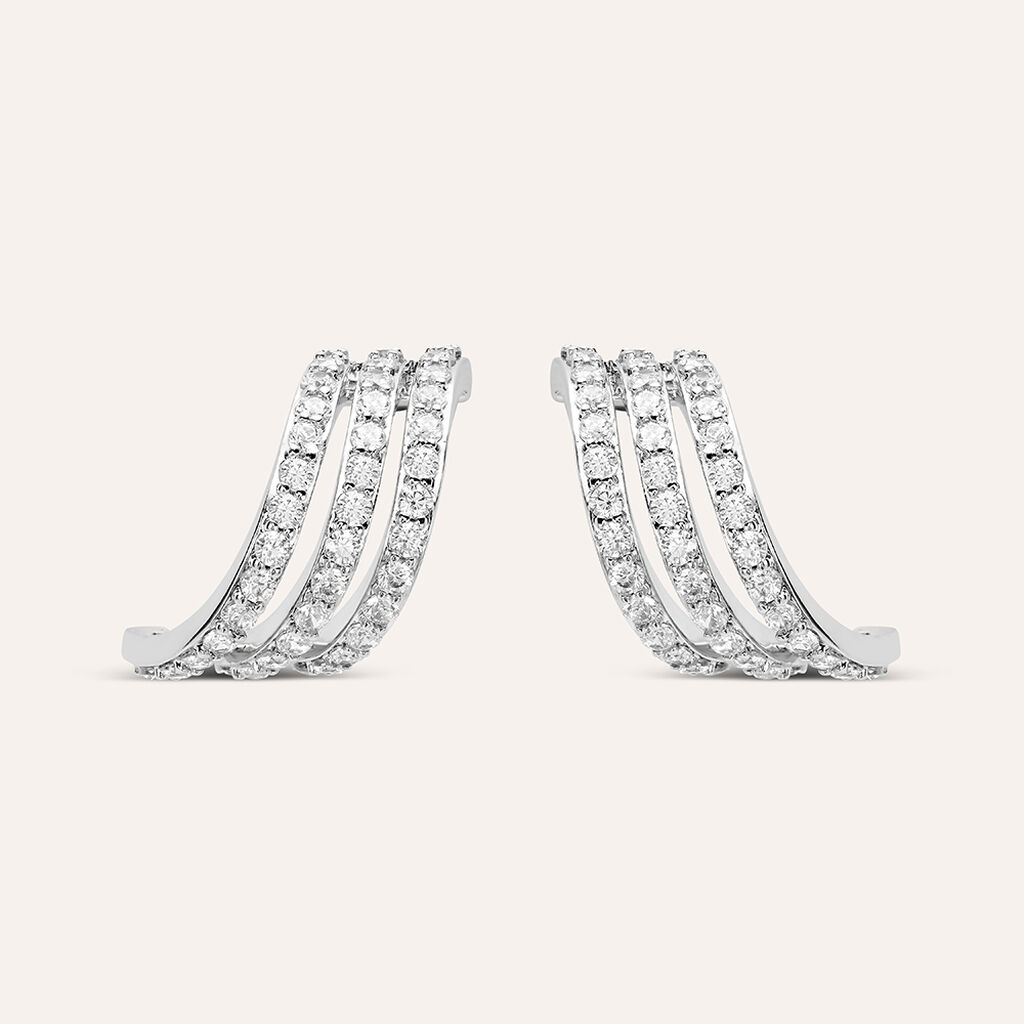Orecchini A Cerchio Silver Shine Argento Rodiato Cubic Zirconia - Orecchini a Cerchio Donna | Stroili