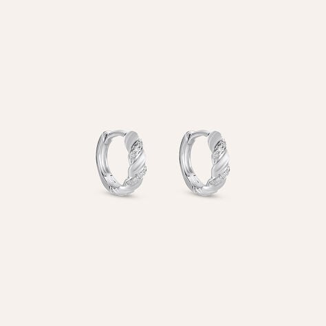 Orecchini A Cerchio Sophia Oro Bianco Diamante - Orecchini a Cerchio Donna | Stroili