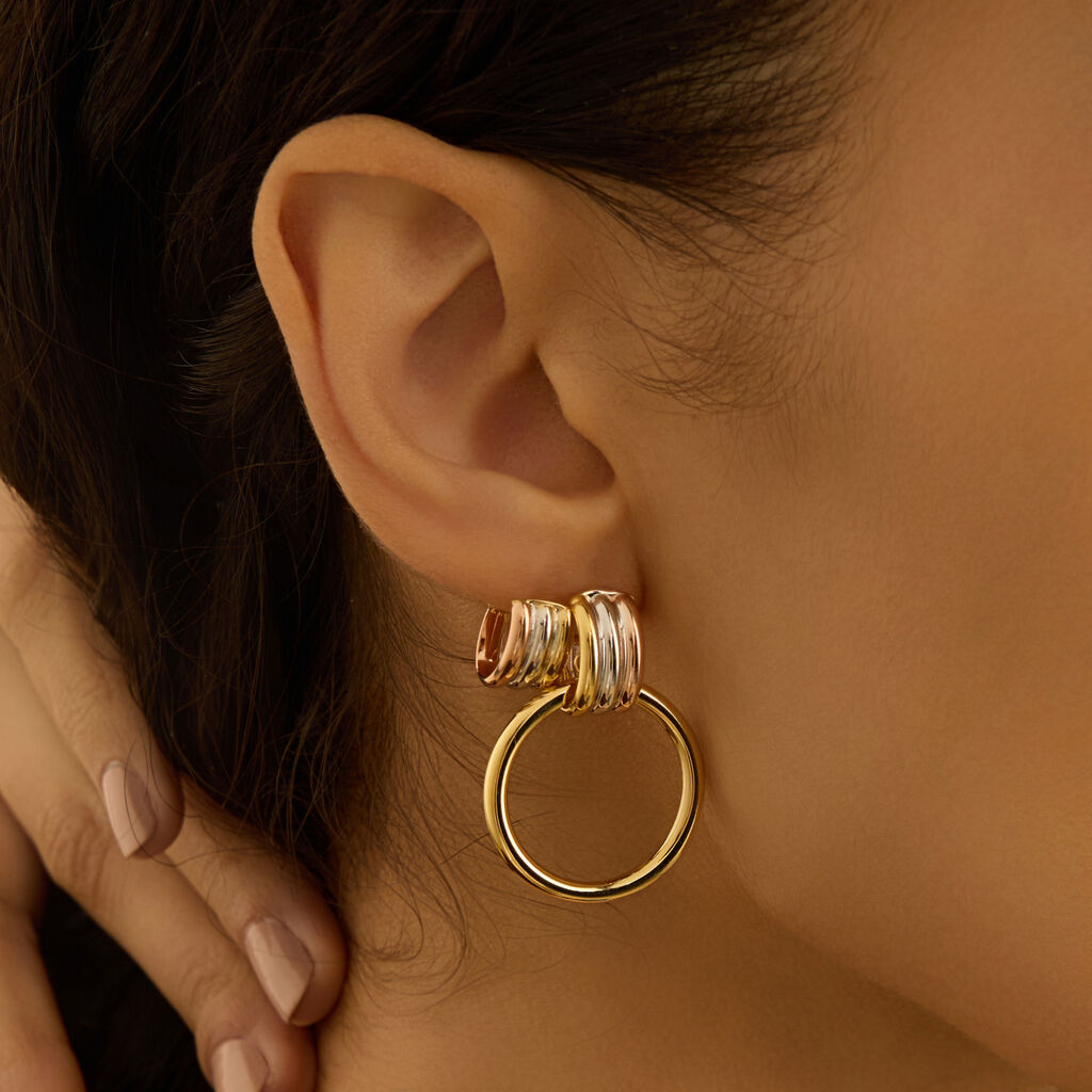 Orecchini Pendenti Gold Essence Oro Tricolore