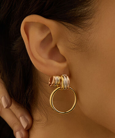 Orecchini Pendenti Golden Lover Oro Tricolore