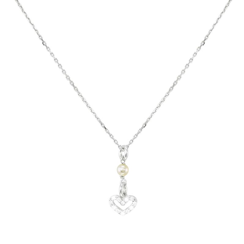 Girocollo in argento rodiato: zirconi e perle - Collane Donna | Stroili