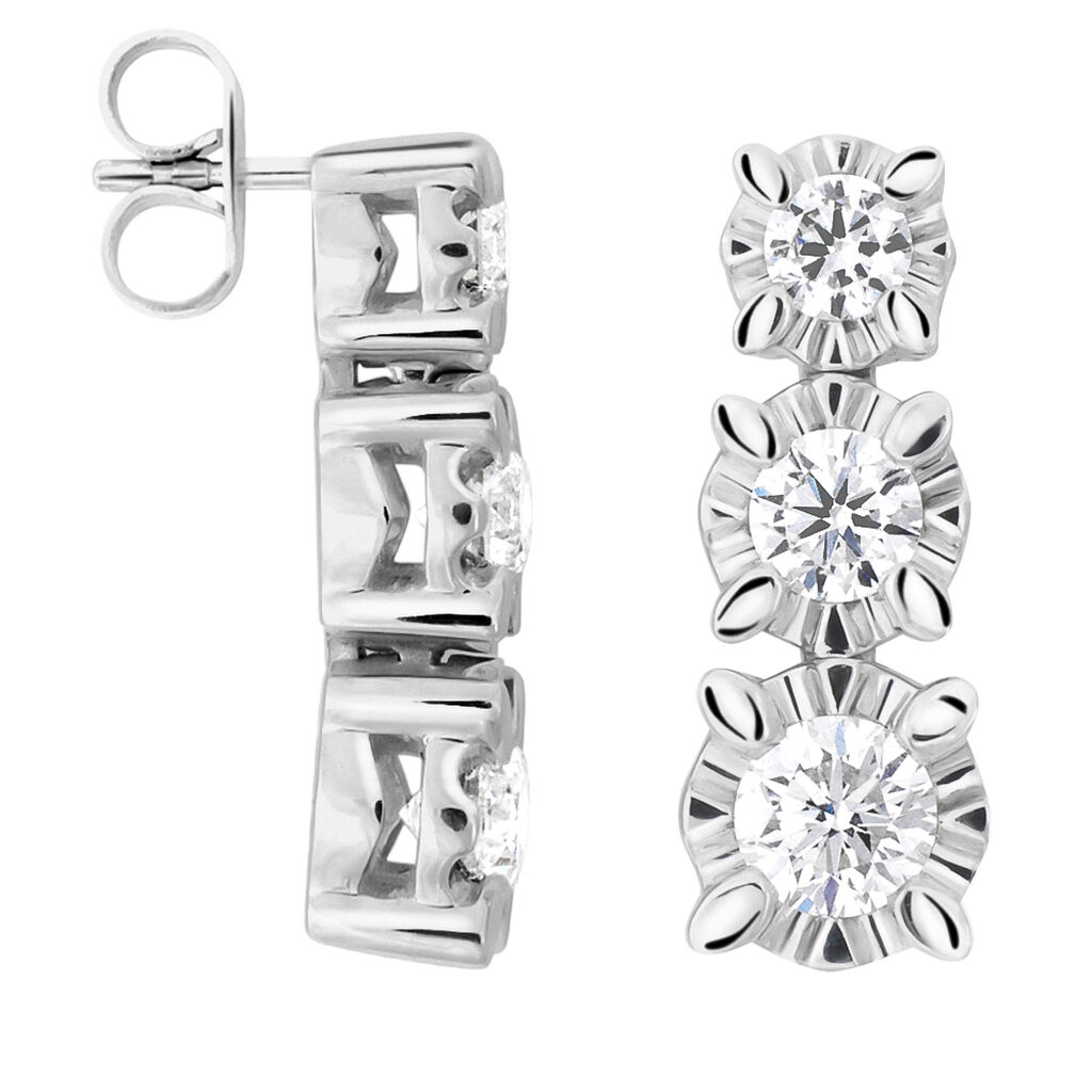 Orecchini Lobo Trilogy Diamazing Oro Bianco Diamante - Orecchini a Lobo Donna | Stroili