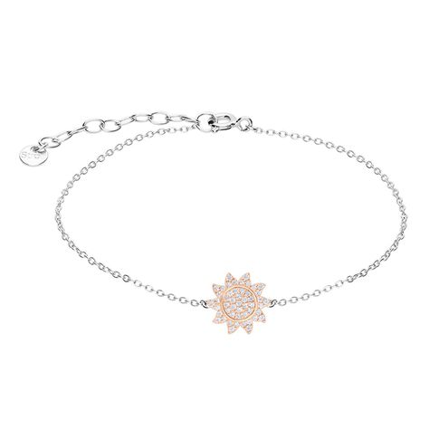 Bracciale Silver Moments Argento Bicolore Bianco / Rosa Cubic Zirconia - Bracciali Amicizia Donna | Stroili