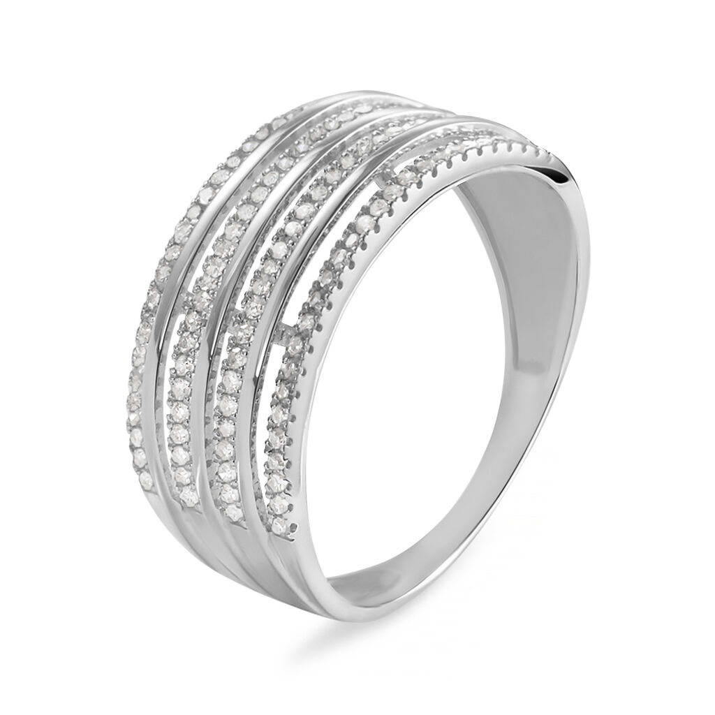 Anello Fascia Sophia Oro Bianco Diamante - Anelli a Fascia Larga Donna | Stroili