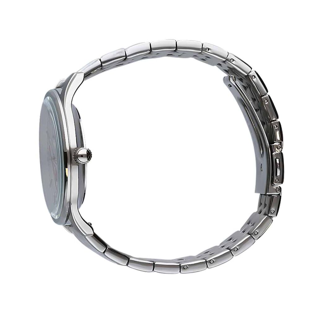 Orologio multifunzione con cinturino e cassa in acciaio silver. quadrante nero - Orologi per Prima Comunione Uomo | Stroili