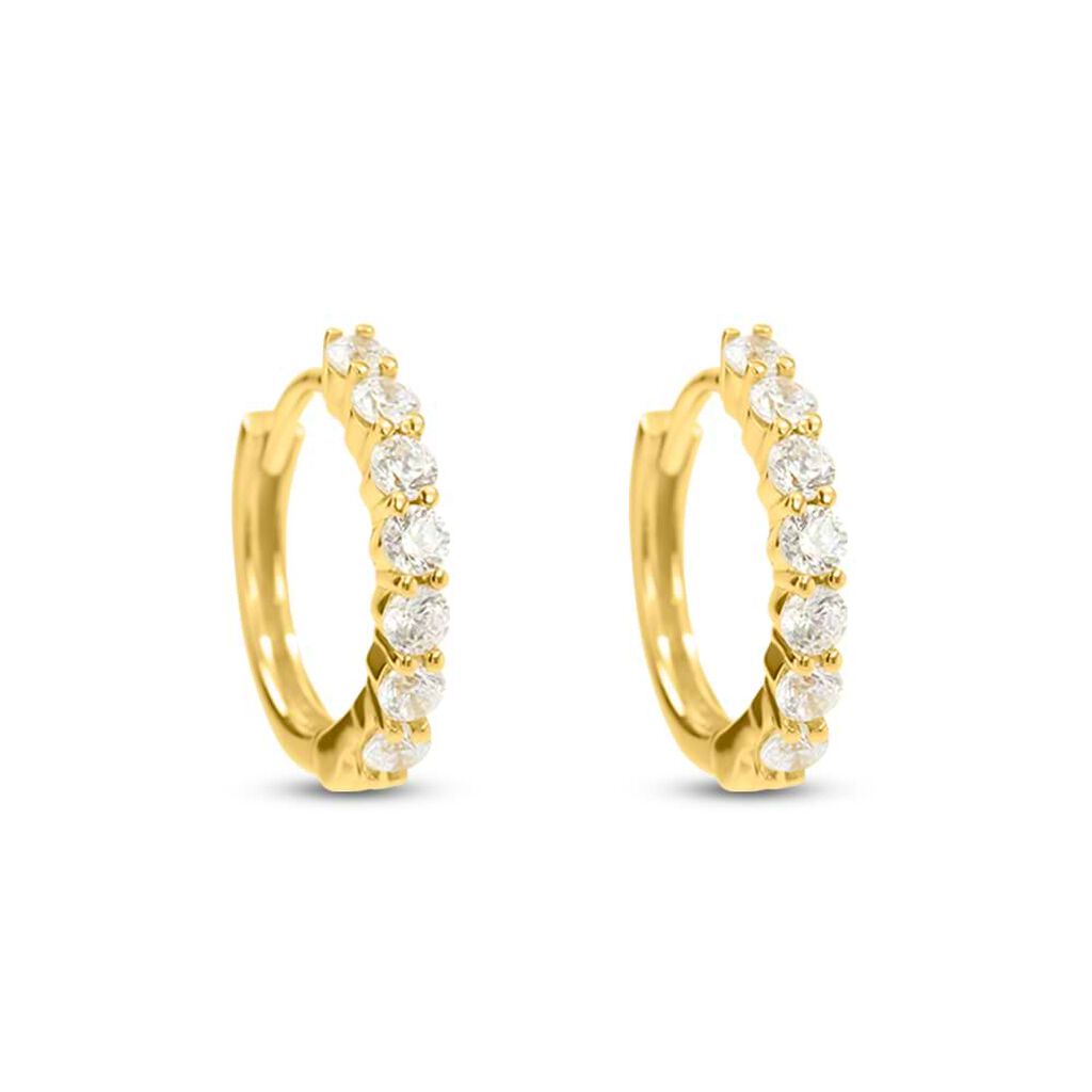 Orecchini A Cerchio Claire Oro Giallo Cubic Zirconia - Orecchini a Cerchio Donna | Stroili