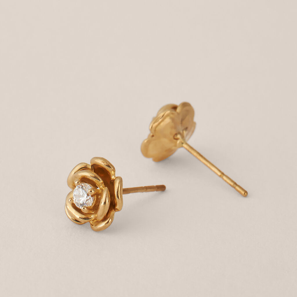 Orecchini Lobo Bon Ton Oro Giallo Cubic Zirconia