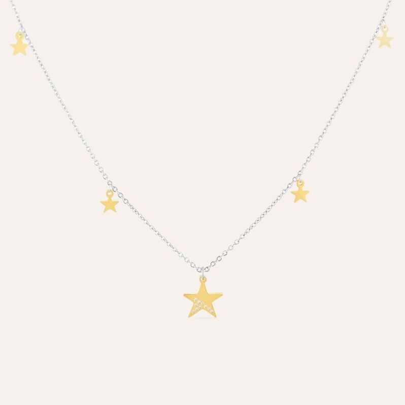 Collana Lady Chic Acciaio Bicolore Stella e Cristalli - Collane Donna | Stroili