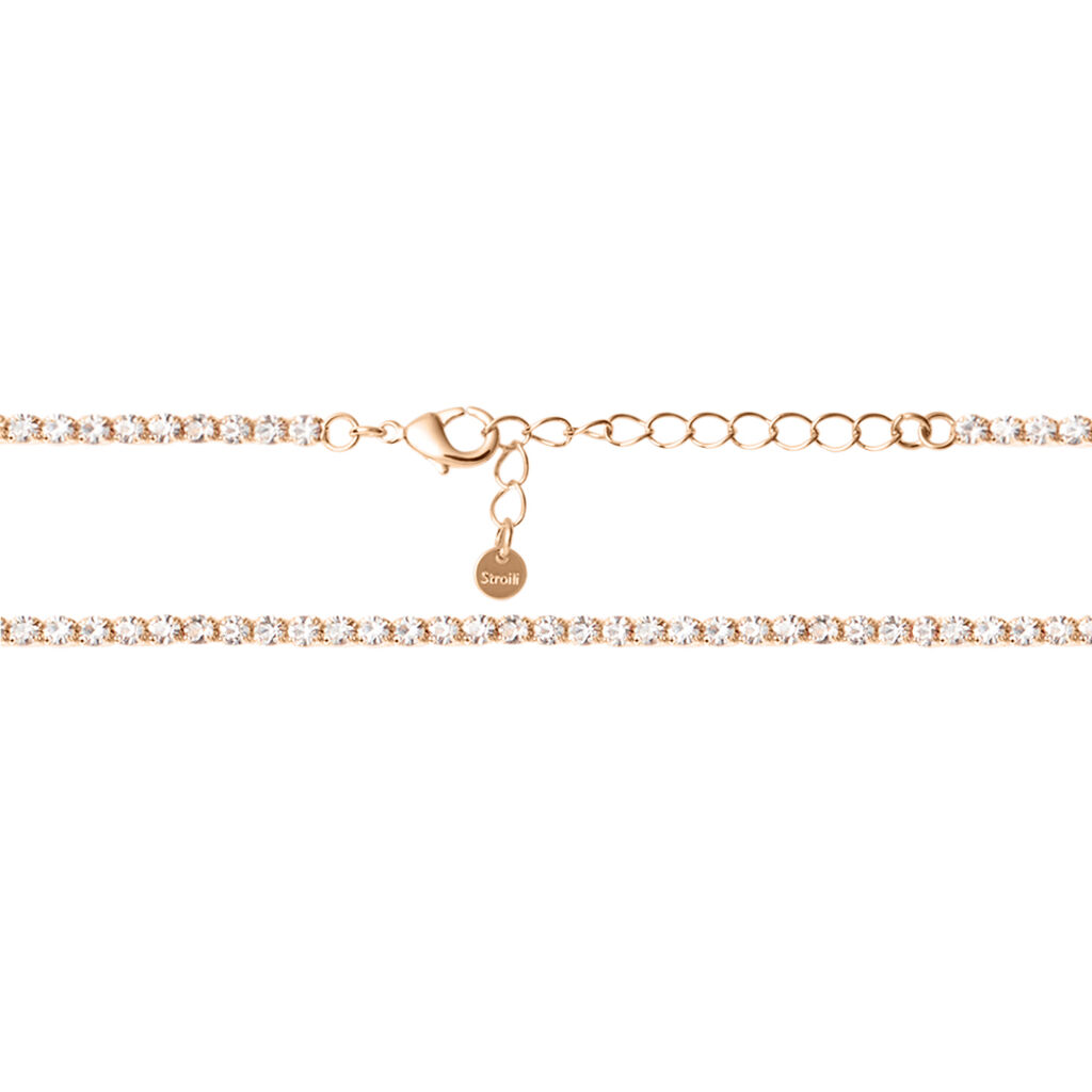 Collana Tennis Romantic Shine Metallo Rosa Cristallo - Collane Tennis Donna | Stroili