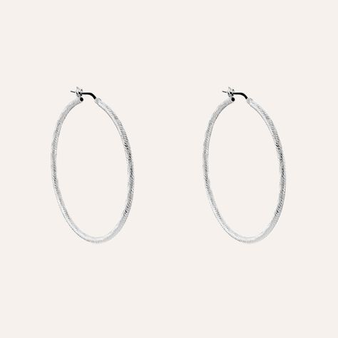 Orecchini A Cerchio Silver Collection Argento Rodiato - Orecchini a Cerchio Donna | Stroili