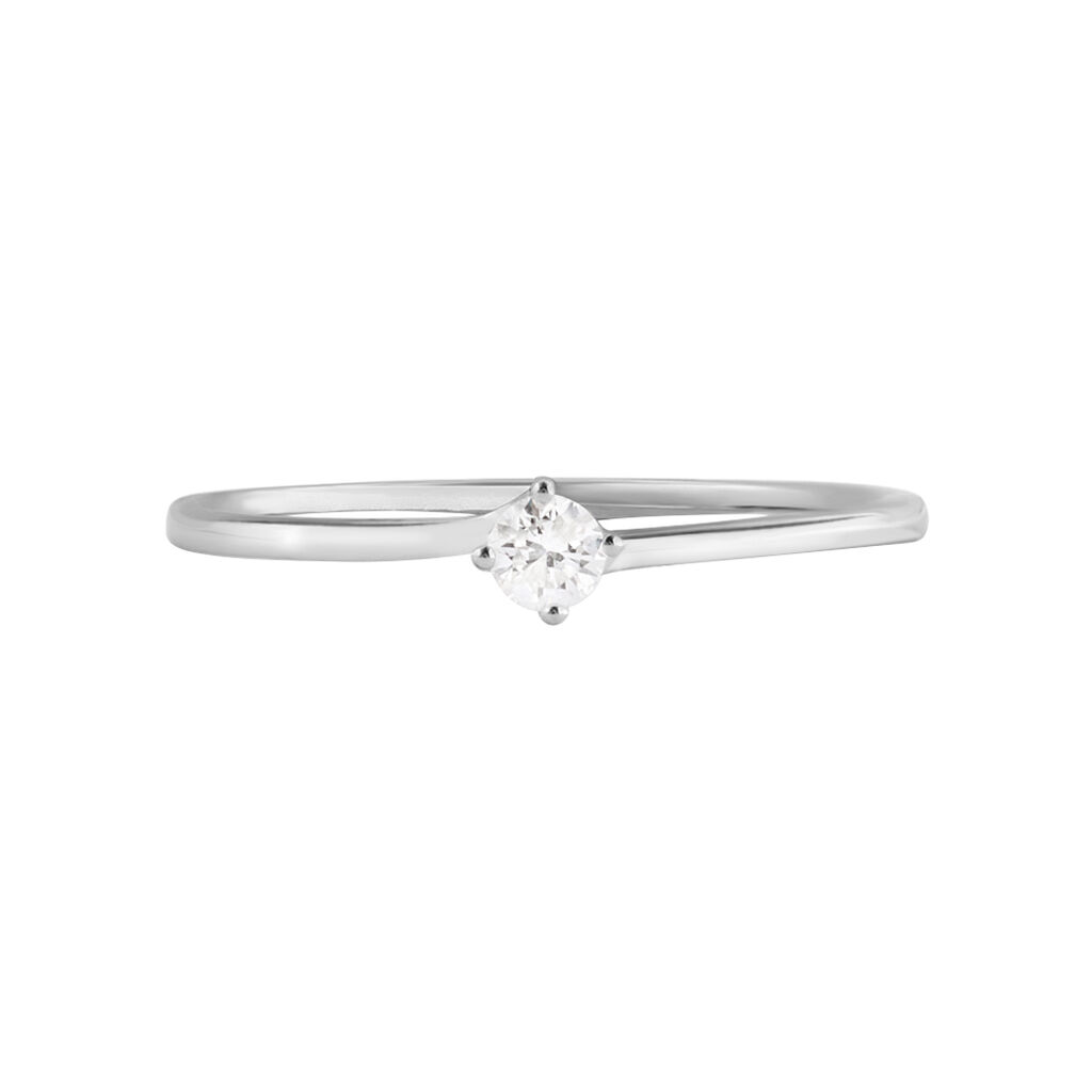 Anello Solitario Grace Oro Bianco Diamante - Anelli con Pietre Donna | Stroili