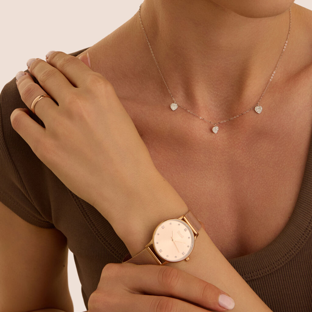 Collana Christelle Oro Bianco Cristallo