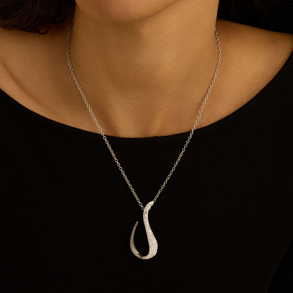 Collana Aura Acciaio Cristallo