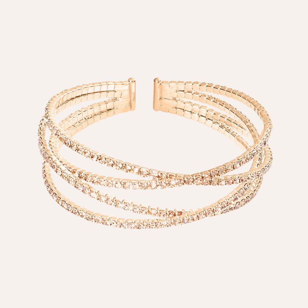 Bangle Romantic Shine Metallo Rosa Cristallo