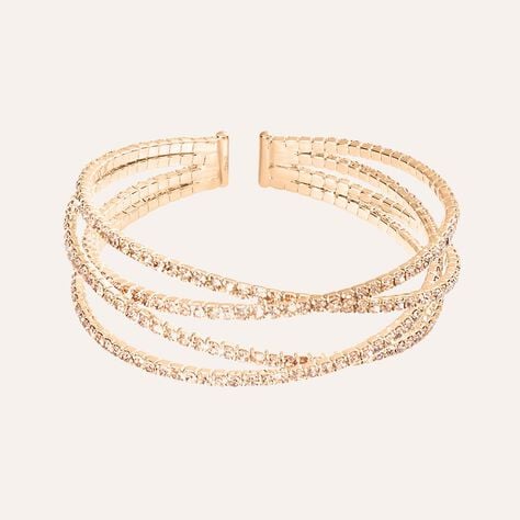 Bangle Romantic Shine Metallo Rosa Cristallo - Bracciali Rigidi Donna | Stroili
