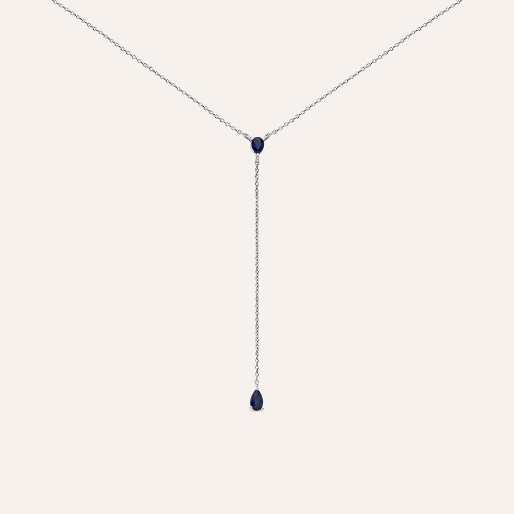 Collana Charlotte Oro Bianco Zaffiro