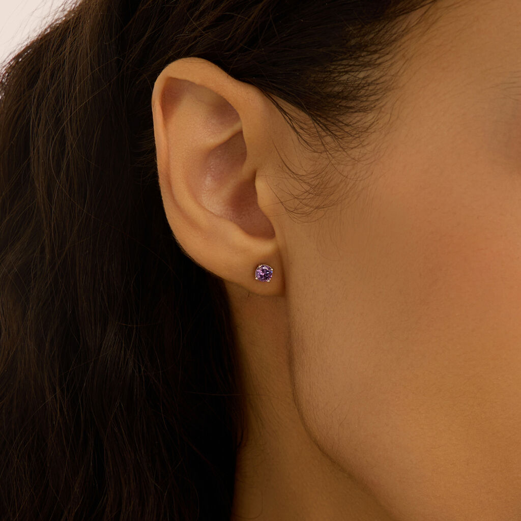 Orecchini Lobo Punto Luce Silver Rainbow Argento Rodiato Cubic Zirconia