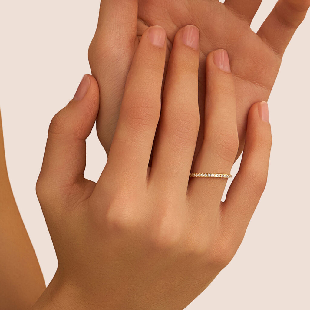 Anello Eternity Claire Oro Giallo Cubic Zirconia